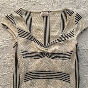 Anthropologie | White & Black Striped Shirt